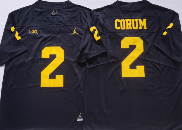 Men's Michigan Wolverines Blake Corum #2 Navy Alumni Jersey